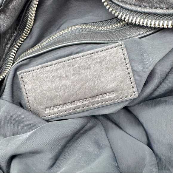 Alexander Wang Donna Sling Hobo Bag Black Leather Silver Hardware RARE Y2K